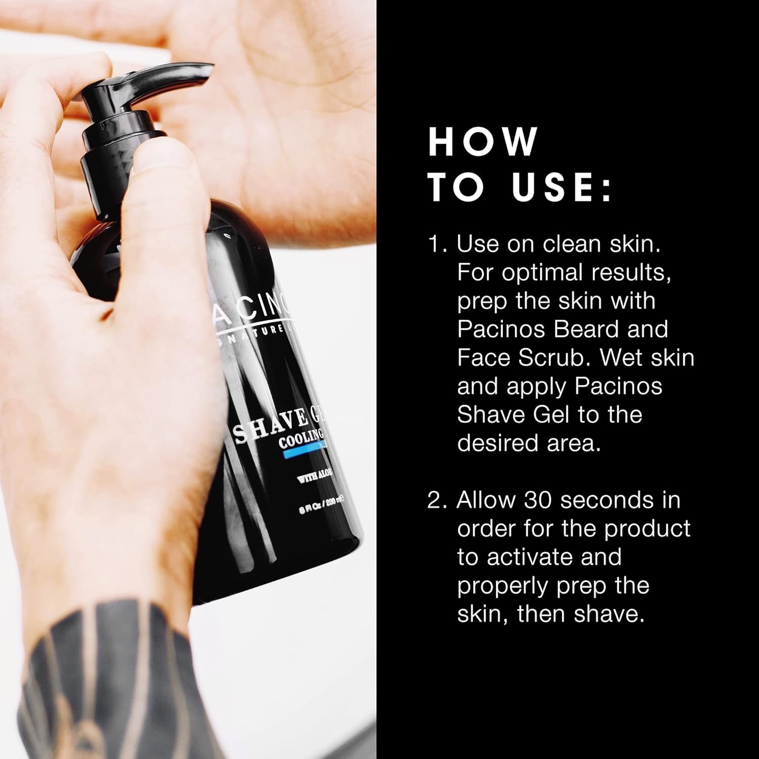 Gel cạo râu Pacinos Shave Gel Cooling 236ml dùng ổn áp không