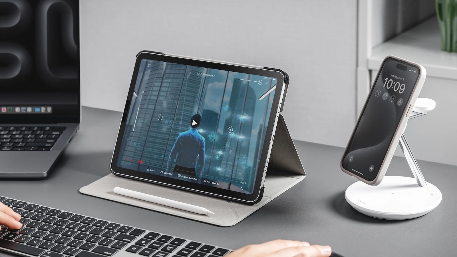 Mageasy Lift Folio: Ốp iPad gập là thành “bàn làm việc mini”