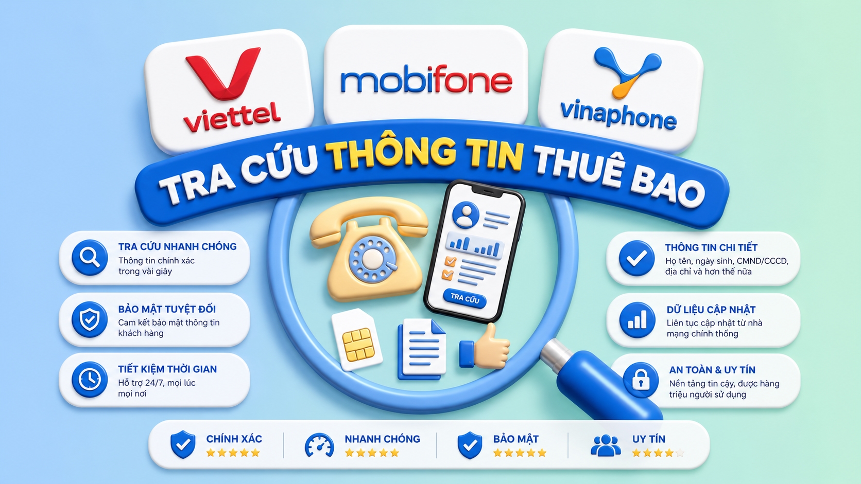 Hướng dẫn anh em cách kiểm tra thông tin thuê bao Viettel, MobiFone, VinaPhone chuẩn chỉnh