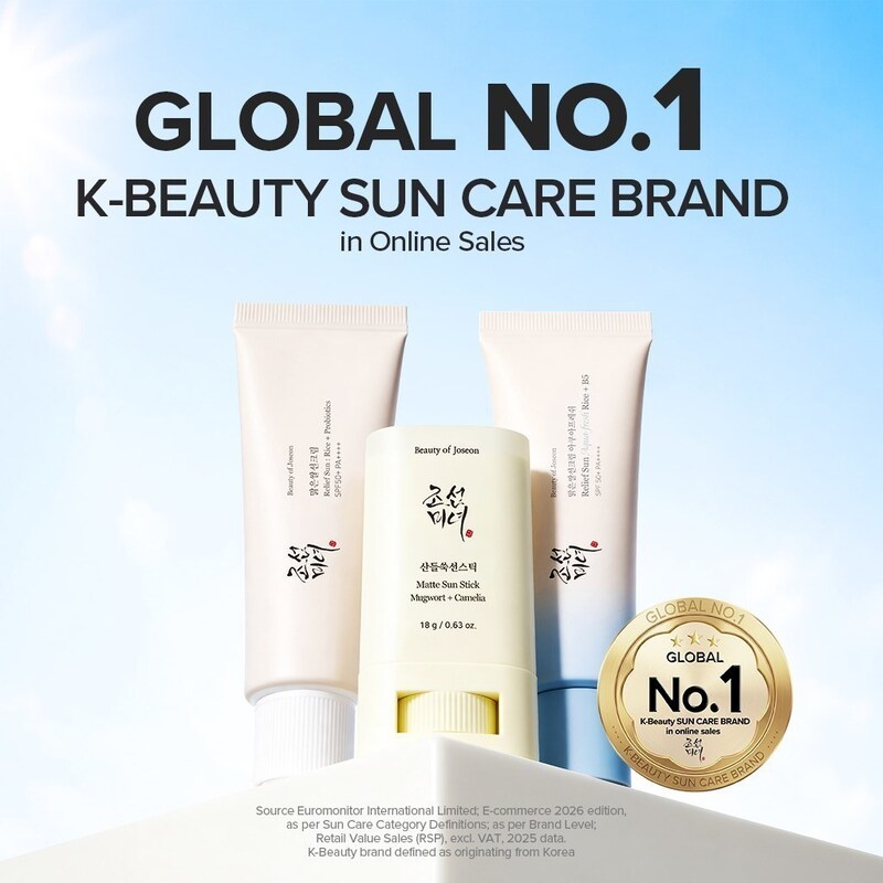Beauty of Joseon được Euromonitor International vinh danh là “Thương hiệu kem chống nắng K-Beauty số 1 toàn cầu về doanh số bán hàng trực tuyến”