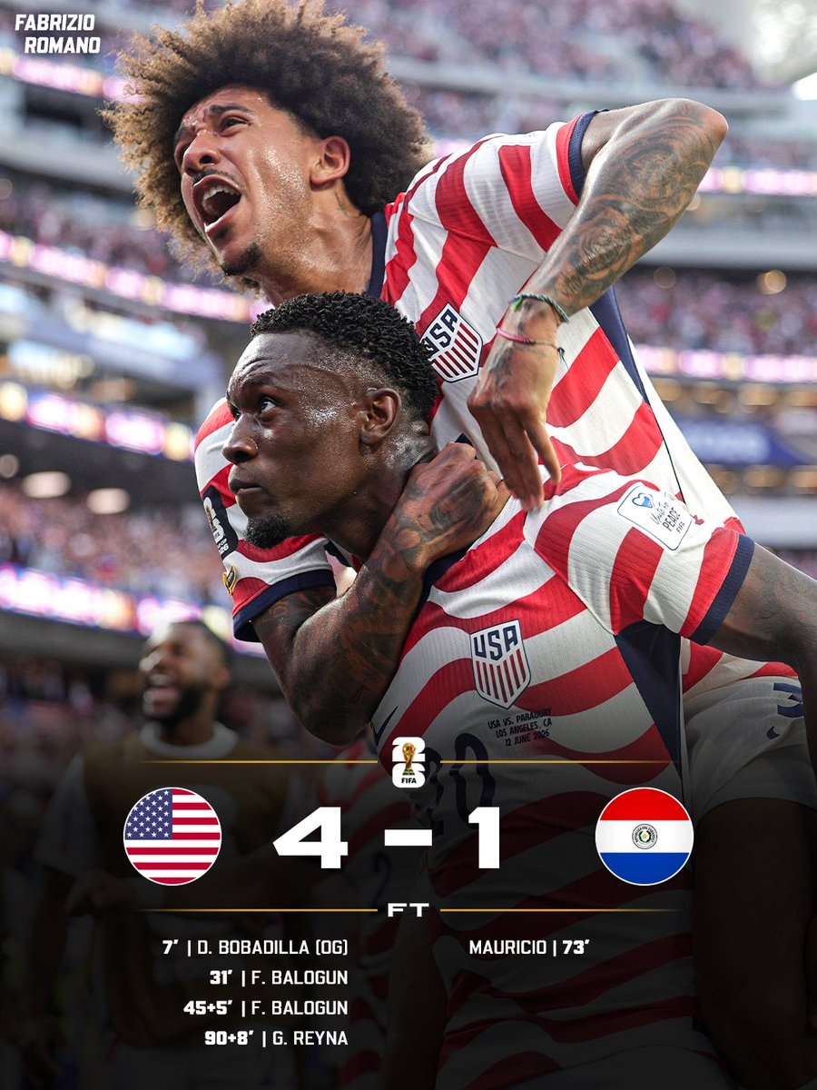 Mỹ thắng Paraguay 4-1: Bảng D World Cup 2026 có còn cân bằng? 1 Mỹ thắng Paraguay 4-1: Bảng D World Cup 2026 có còn cân bằng?